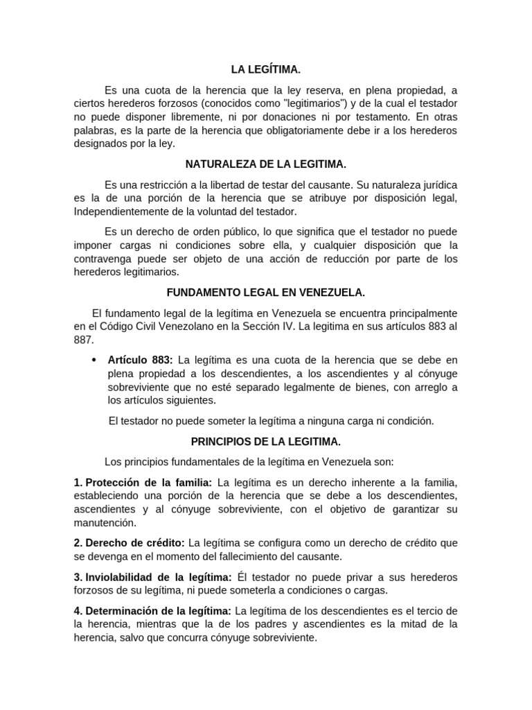 La Legítima | PDF | Herencia | Ley de Propiedad