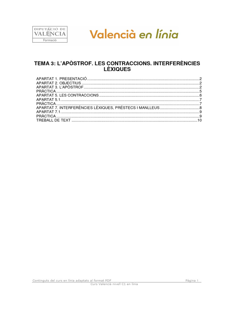 Tema 03 L'apostrof | PDF