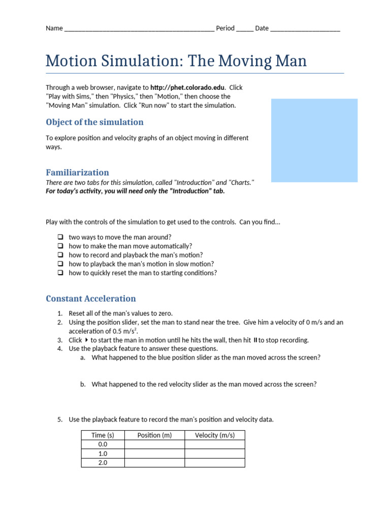 Motion Simulation: Analyzing Velocity Graphs | PDF | Velocity ...