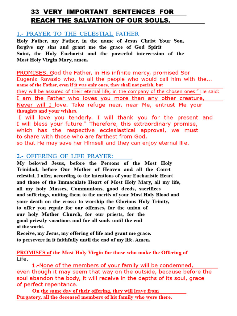 33 Essential Prayers for Salvation | PDF | Religious Belief And ...