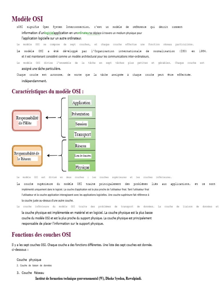 Comprendre le modèle OSI en 7 couches | PDF | Modèle OSI | Protocoles ...