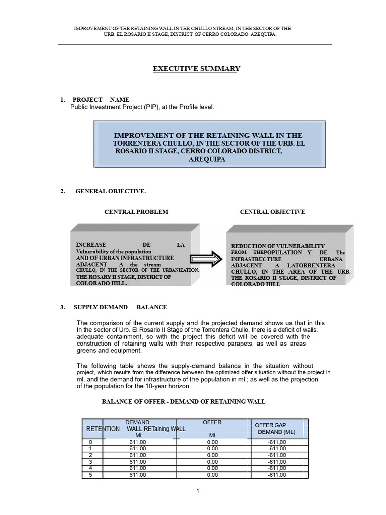 Chullo Stream Retaining Wall Improvement | PDF | Net Present Value ...