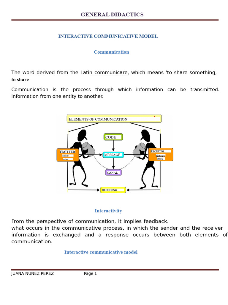 Interactive Communicative Model in Didactics | PDF | Communication ...