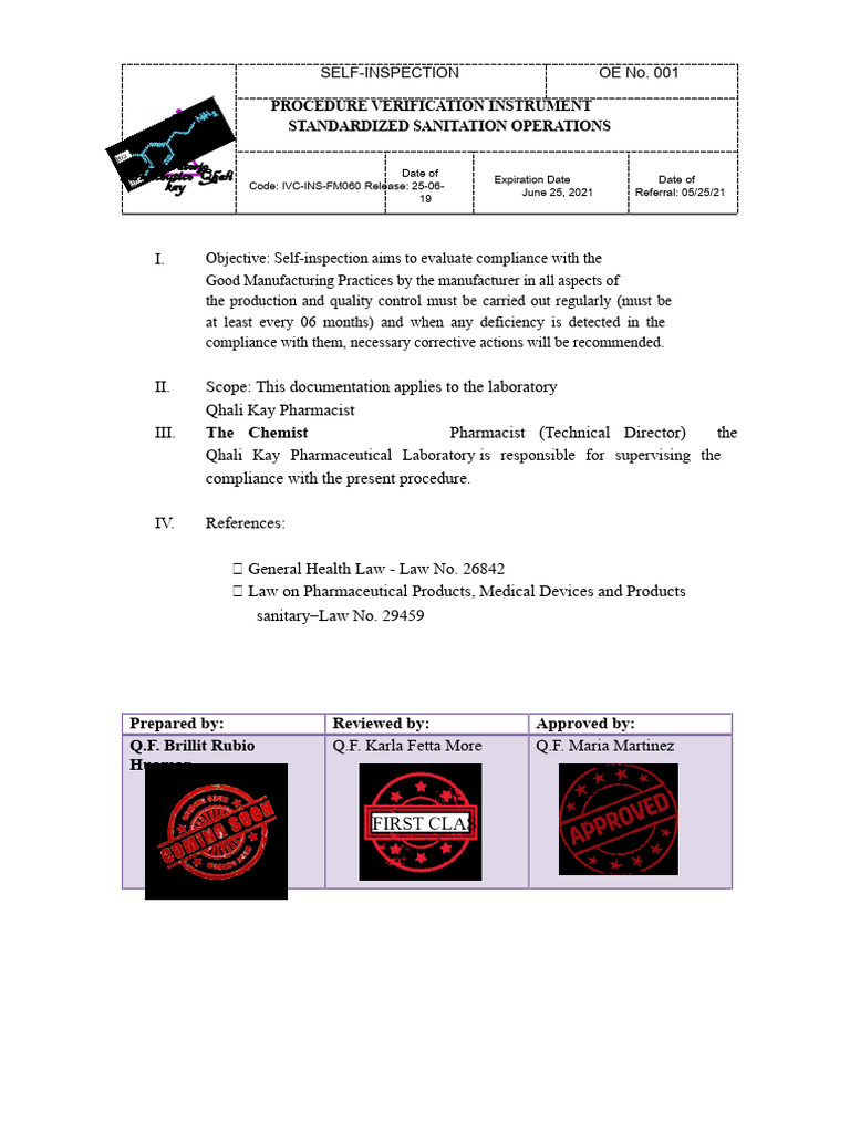 Self Inspection | PDF | Laboratories | Regulatory Compliance