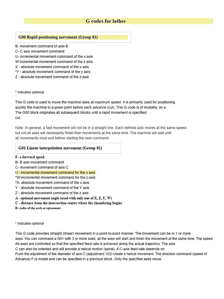 G Codes For HAAS Lathes | PDF | Cartesian Coordinate System | Machining