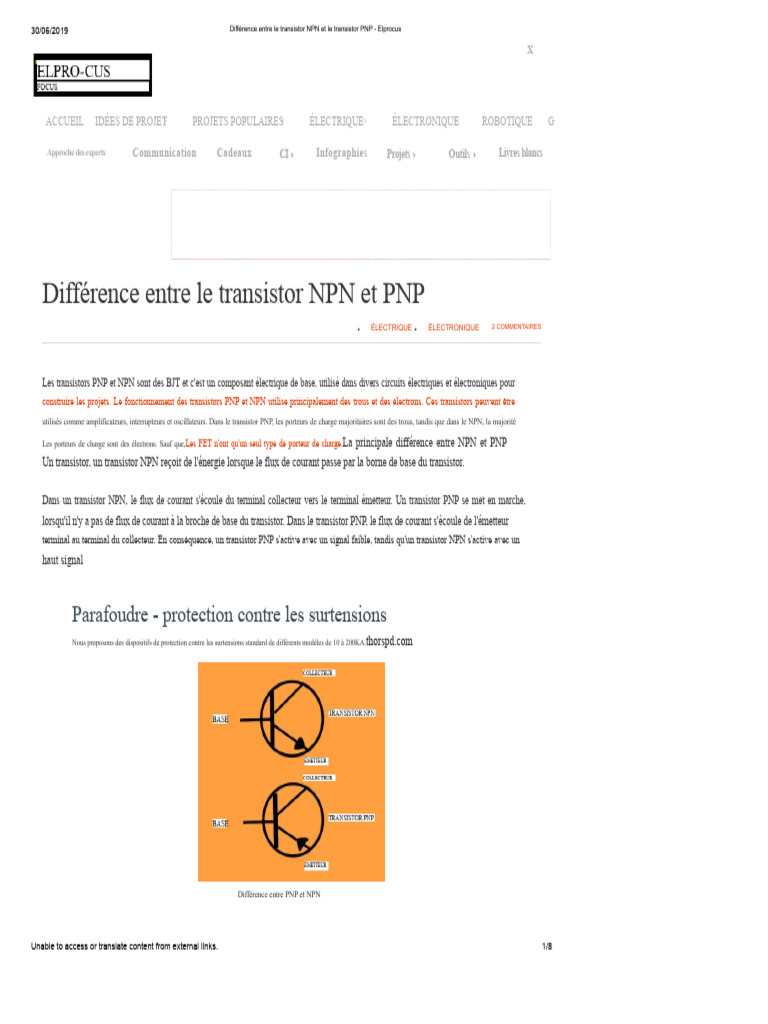 Différence entre transistors NPN et PNP | PDF | Transistor bipolaire ...