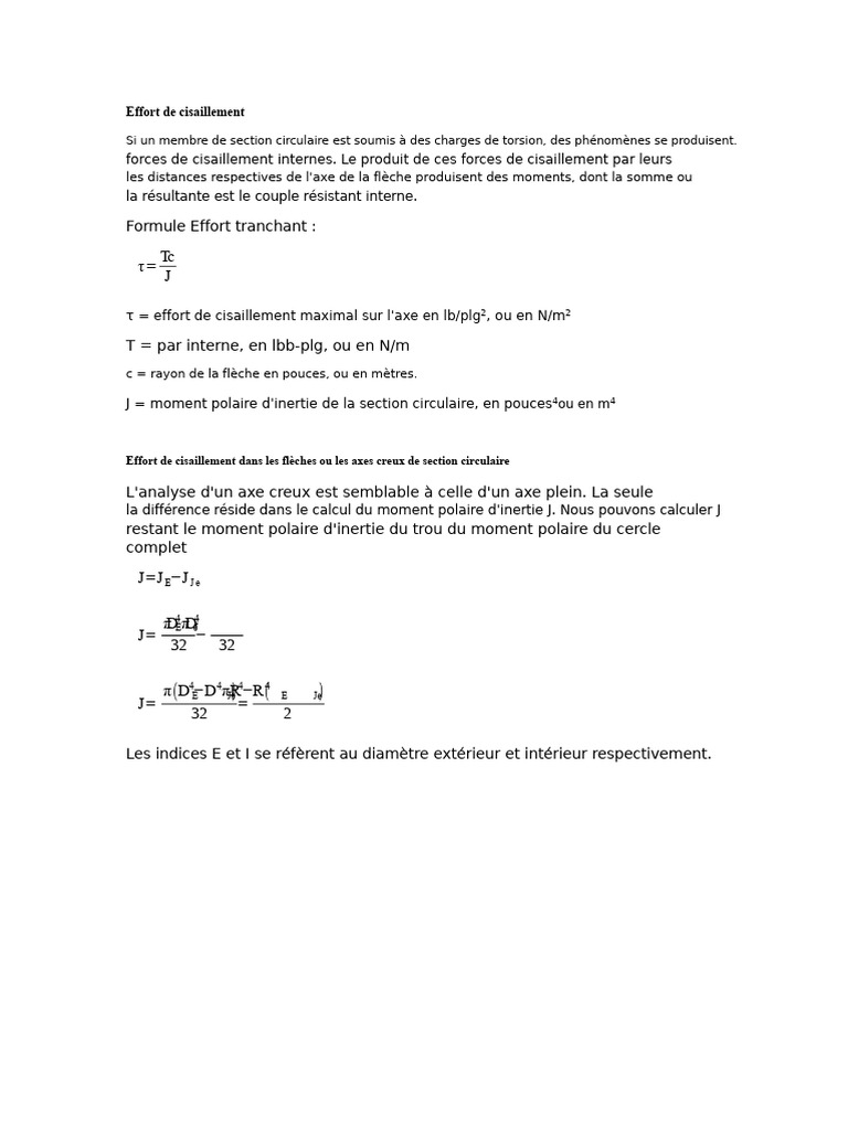 Efforts de cisaillement et cylindres minces | PDF | Contrainte de ...