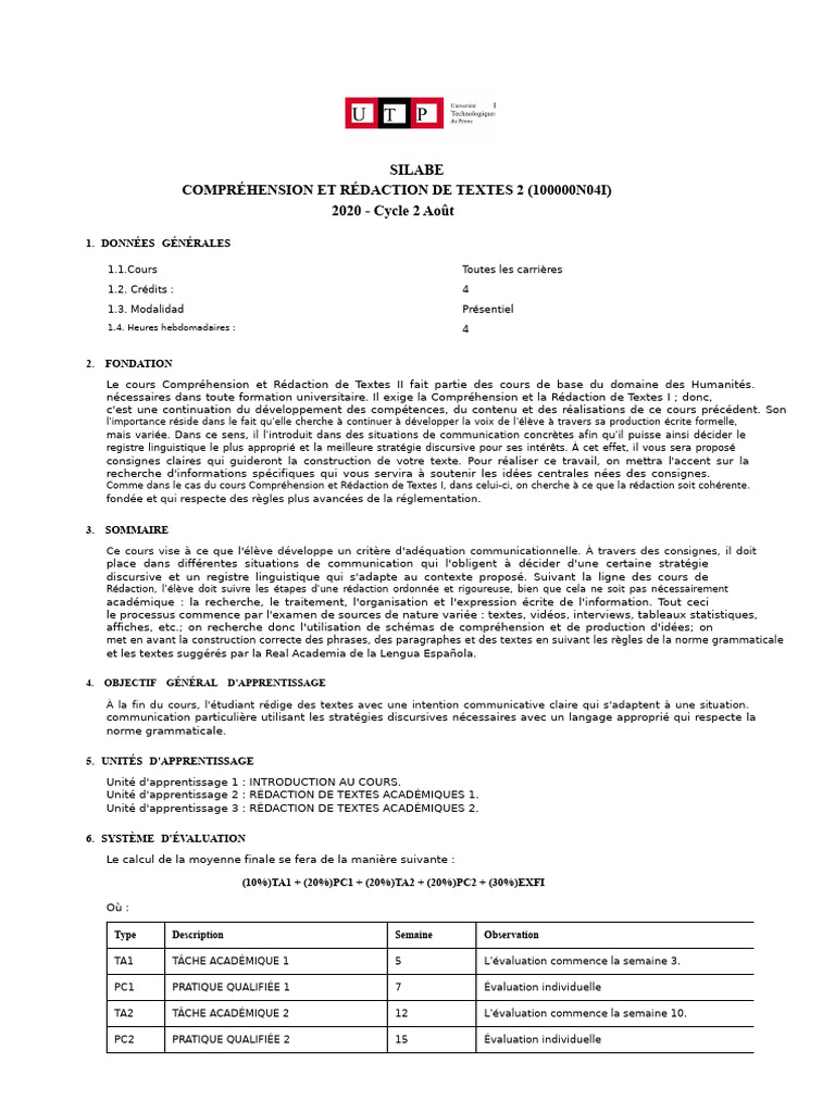 Rédaction et compréhension de textes II | PDF | Communication humaine ...
