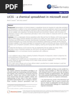 A Chemical Spread Sheet in Microsoft Excel