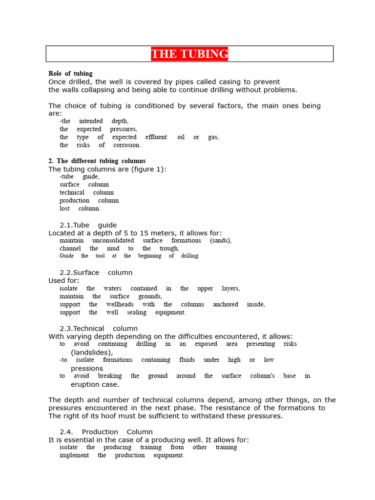 Tubing Types and Specifications in Drilling | PDF | Casing (Borehole ...