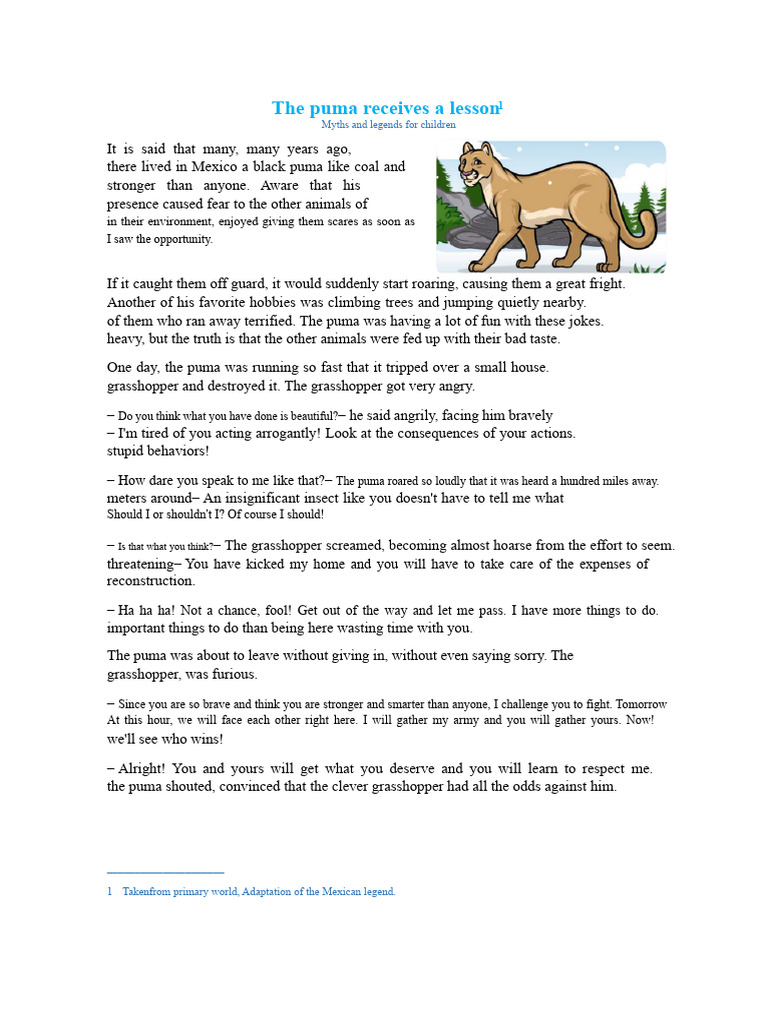 The Puma Learns a Humbling Lesson | PDF
