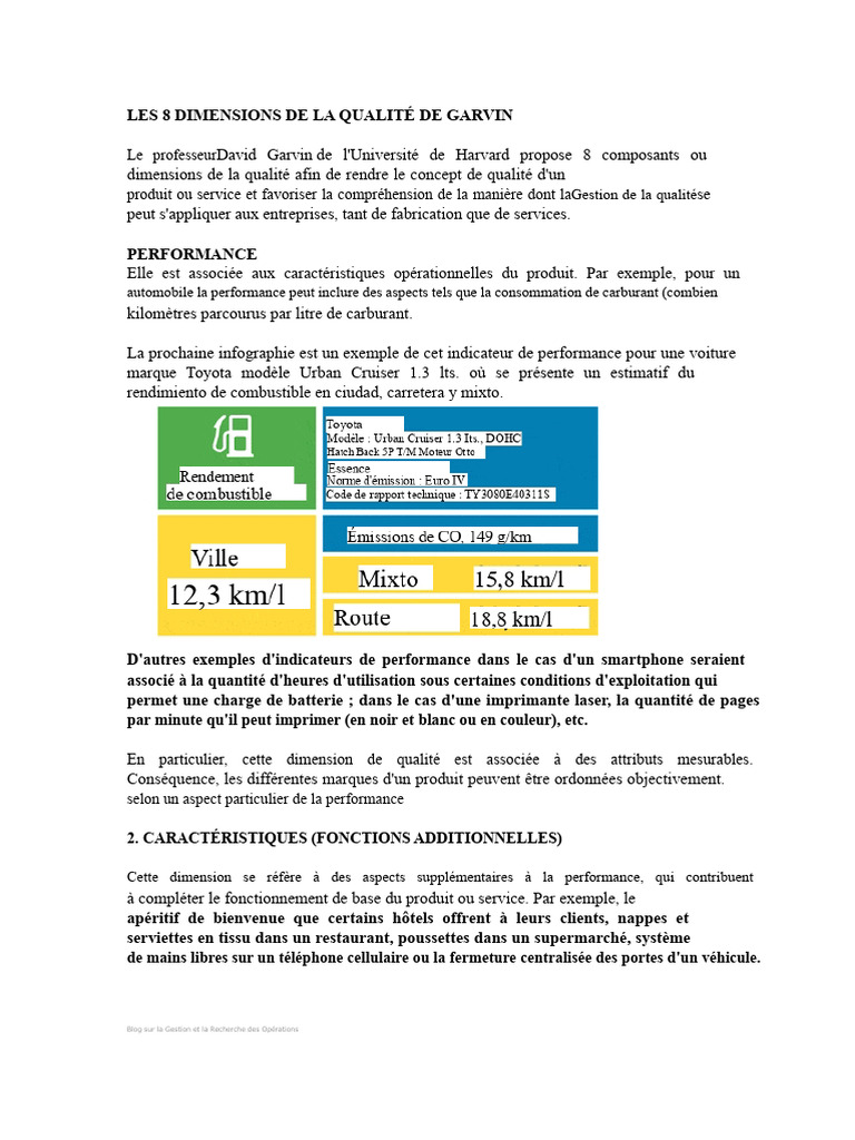 Les 8 Dimensions de la Qualité selon Garvin | PDF | Marque