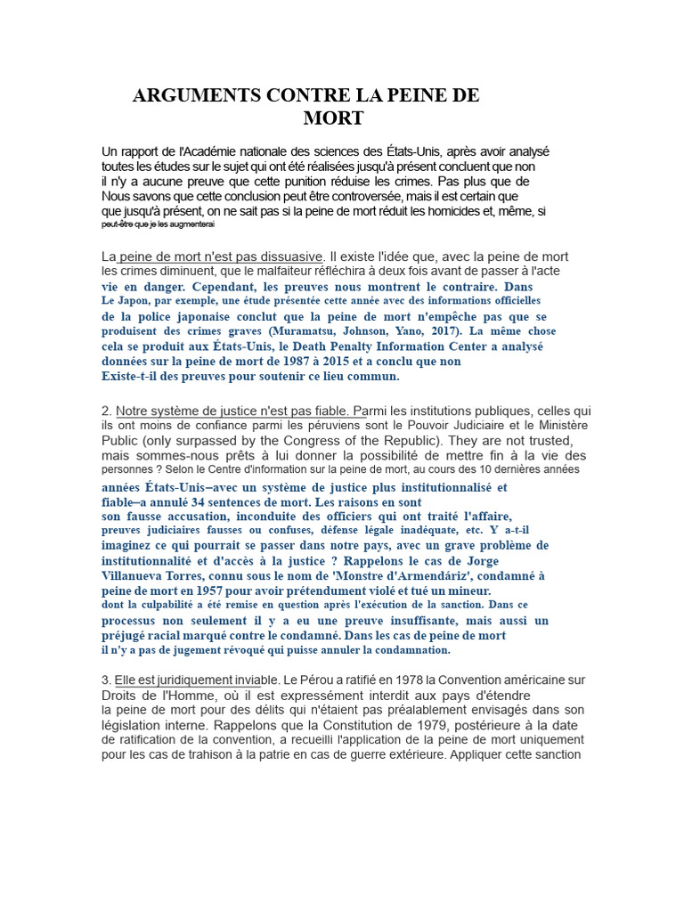 Arguments contre la peine de mort | PDF | Peine capitale | Traité