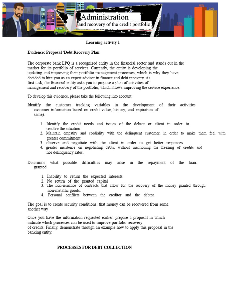 Debt Recovery Plan Proposal for LPQ Bank | PDF | Debt | Credit