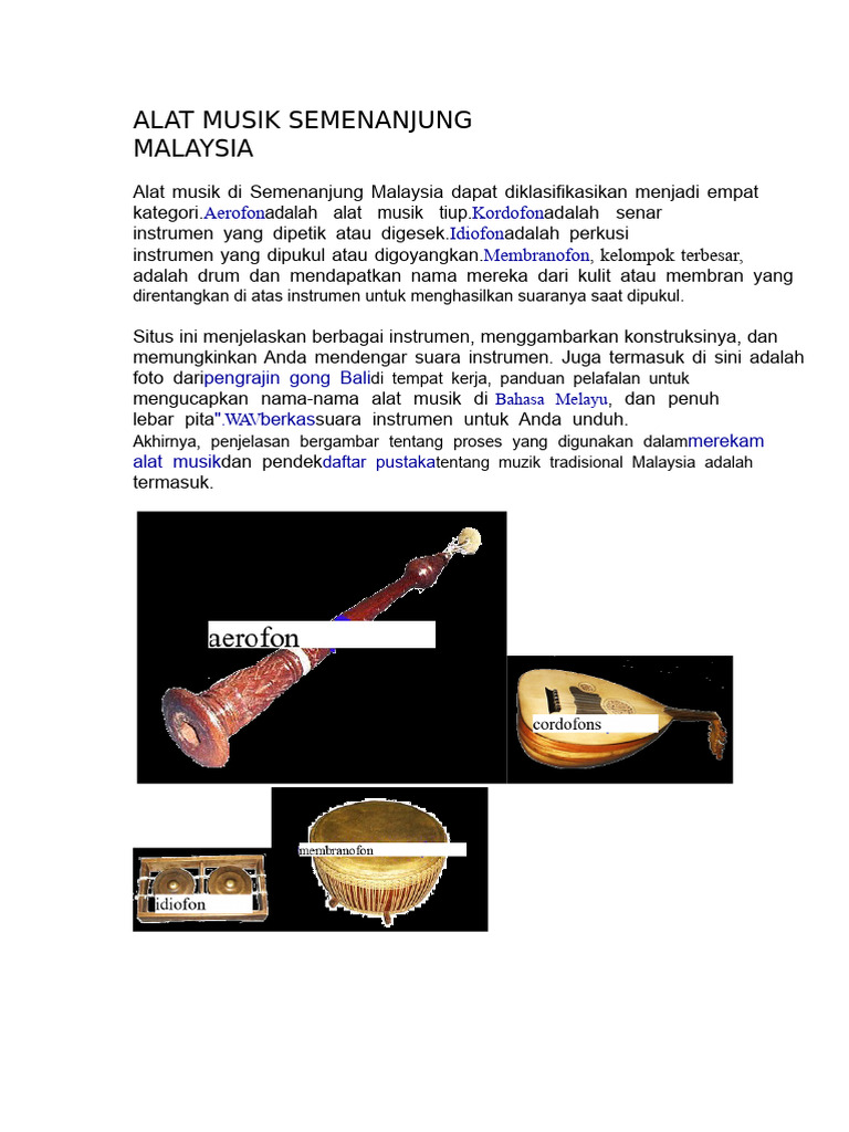 Instrument Musik Di Malaysia Semenanjung | PDF