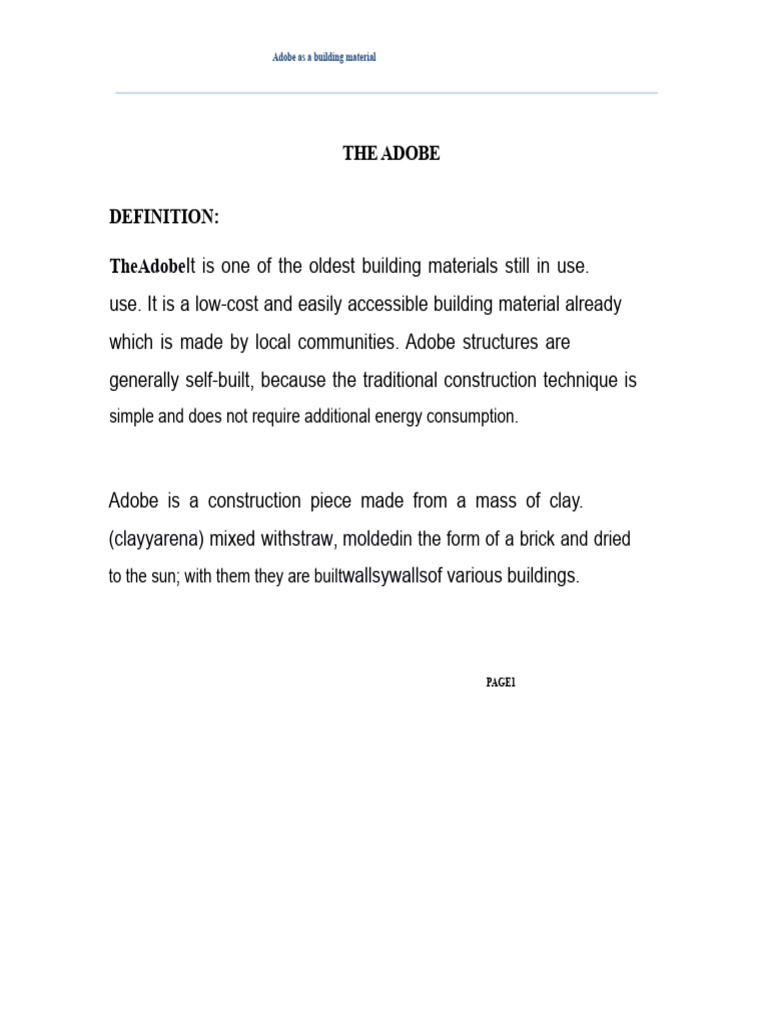 Adobe in Construction Since Antiquity | PDF | Building Materials | Lime ...