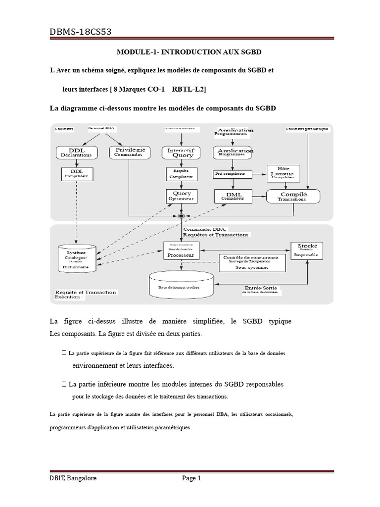 Introduction aux SGBD et leurs caractéristiques | PDF | Bases de ...