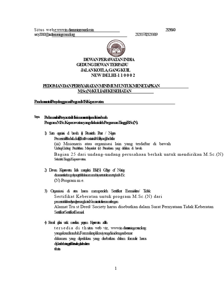 2018 - 6 - Pedoman Dewan Keperawatan India Untuk Pembukaan Program M.SC ...