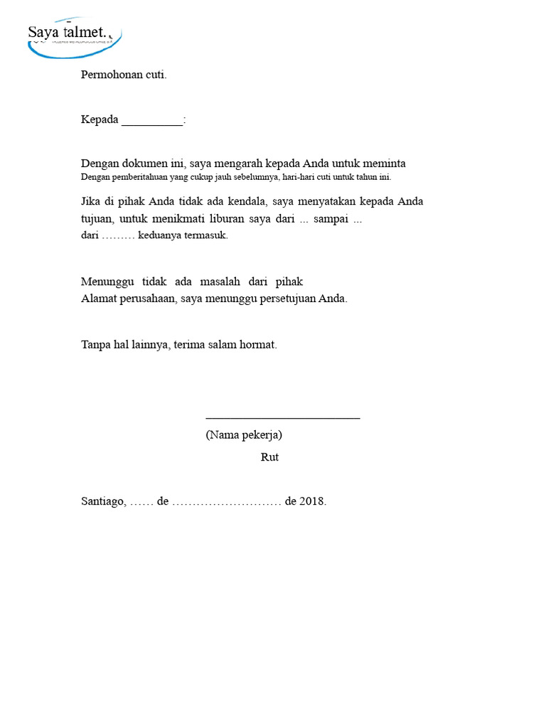 Formulir Liburan | PDF