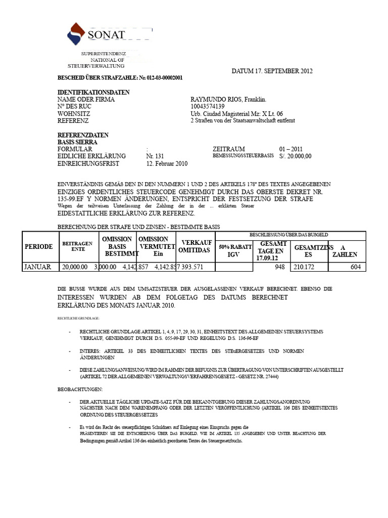 Muster Für Die Entscheidung Über Eine Geldstrafe | PDF