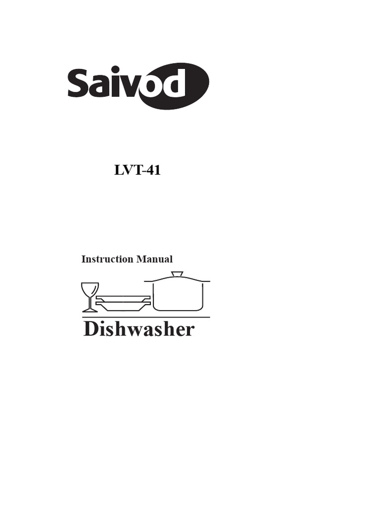 Dishwasher Instruction Manual LVT-41 | PDF | Dishwasher | Water Heating