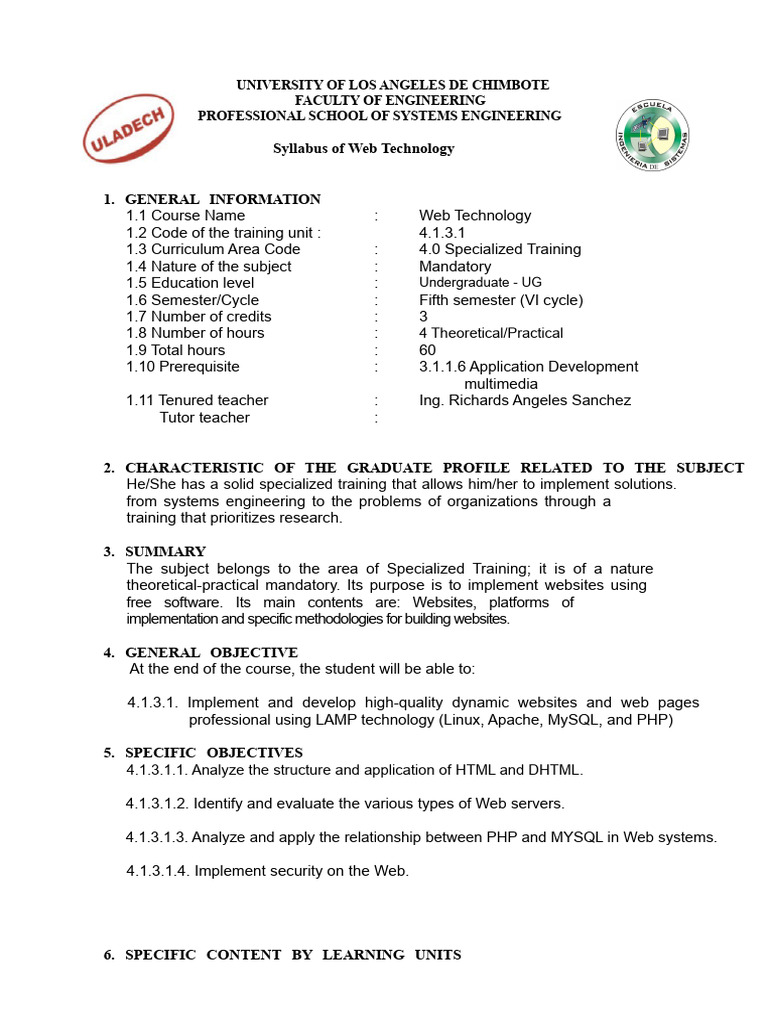 Web Technology Syllabus Overview | PDF | World Wide Web | Internet & Web