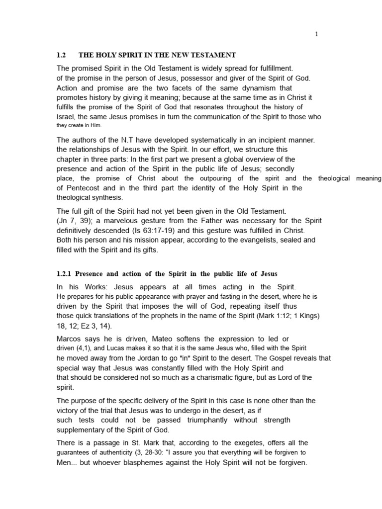 Holy Spirit's Role in New Testament | PDF | Jesus | Gospel Of John