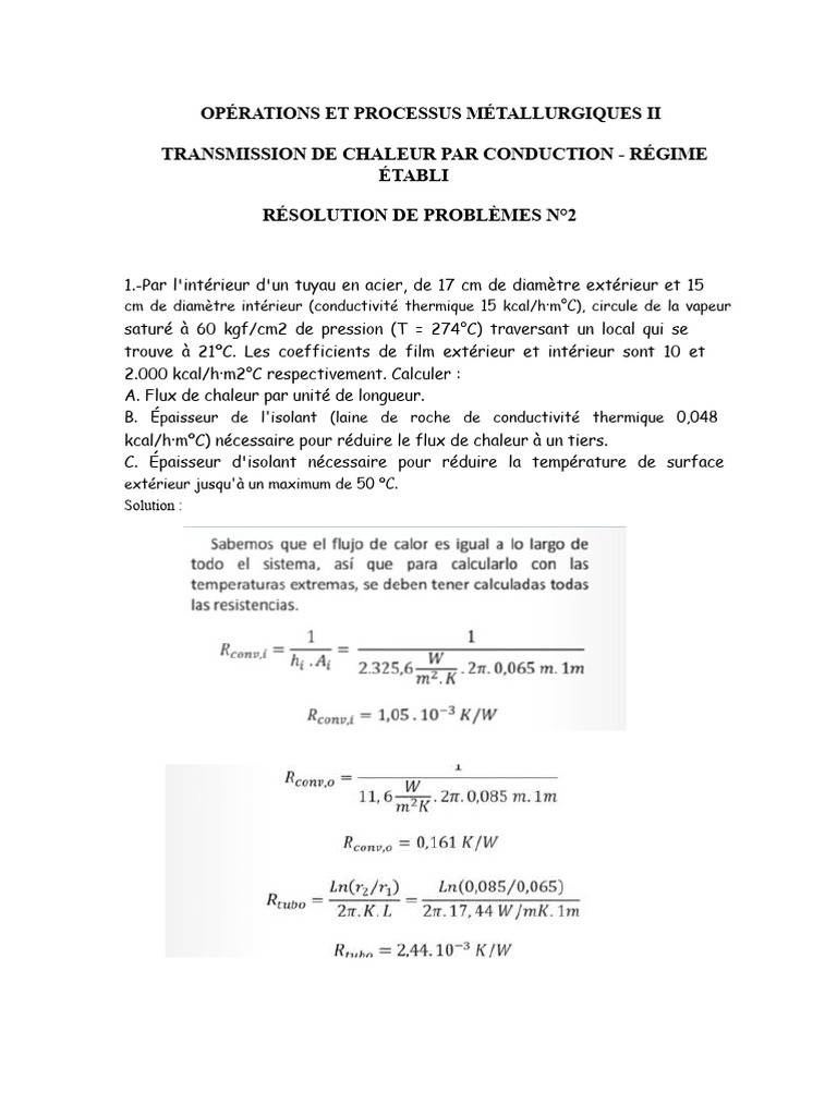 Transmission de chaleur par conduction | PDF