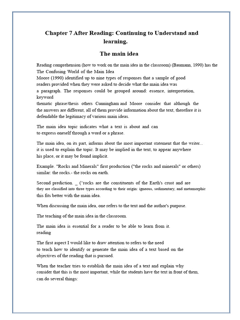 Chapter 7 After The Reading Summary | PDF | Rock (Geology) | Knowledge