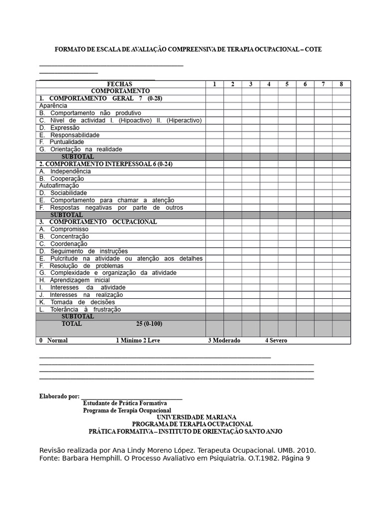 Formato COTE | PDF | Transtorno de déficit de atenção e hiperatividade ...
