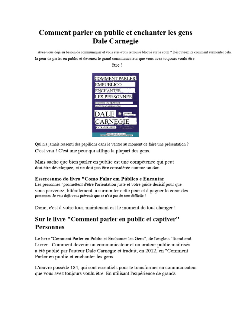Maîtriser l'art de parler en public | PDF | Humour | Peur