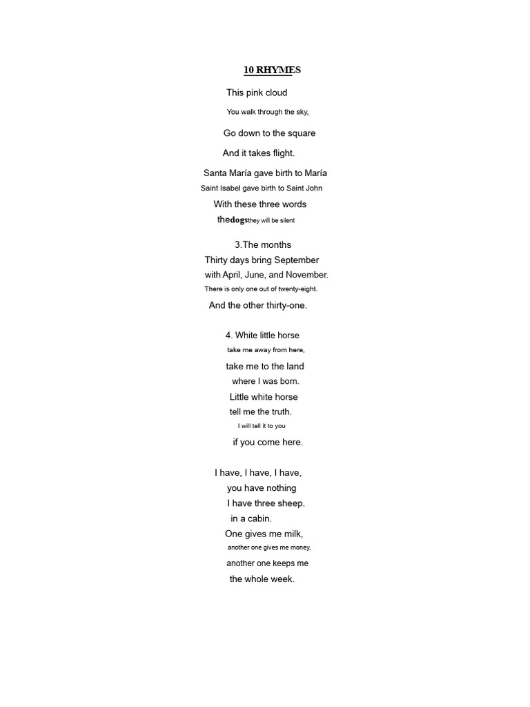 Fun Rhymes and Family Descriptions | PDF