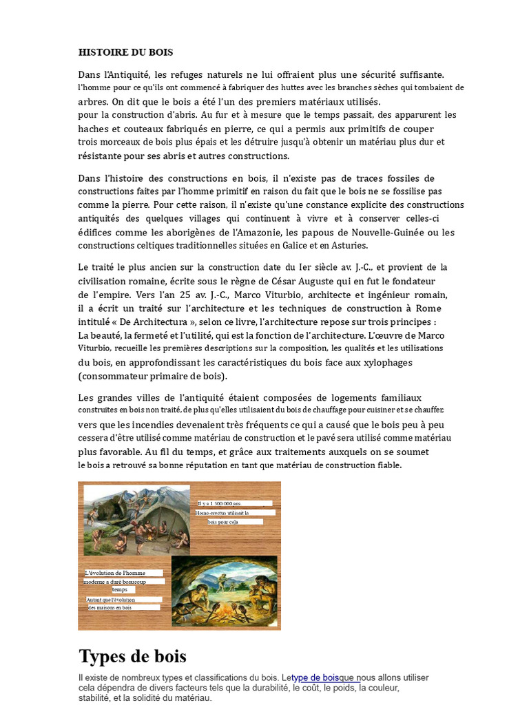 Histoire et types de bois en construction | PDF | Bois (matériau de ...