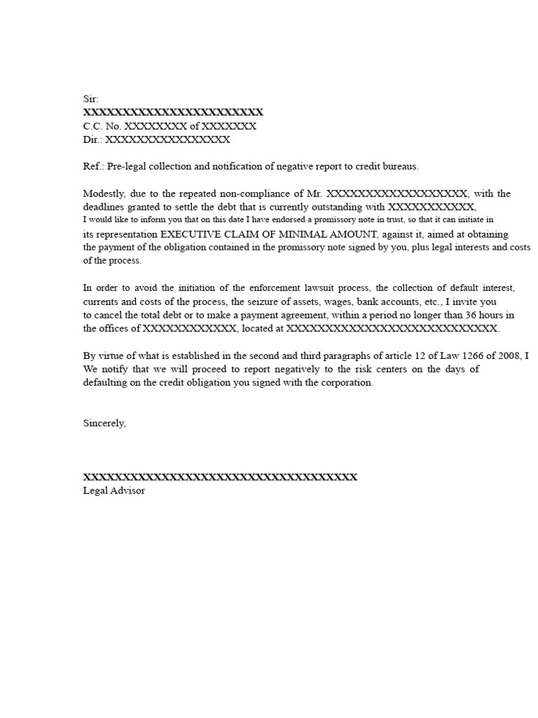 Letter To Co-Debtor of Pre-Litigation Collection | PDF