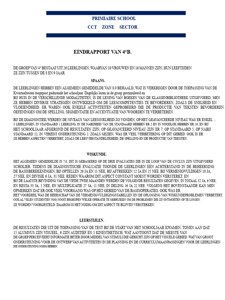 Eindrapport Van de Groep. | PDF