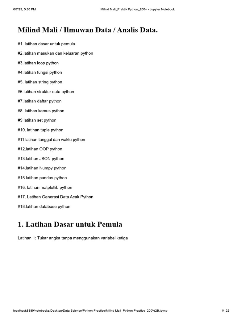 200 Latihan Praktik Python 1687850509 | PDF