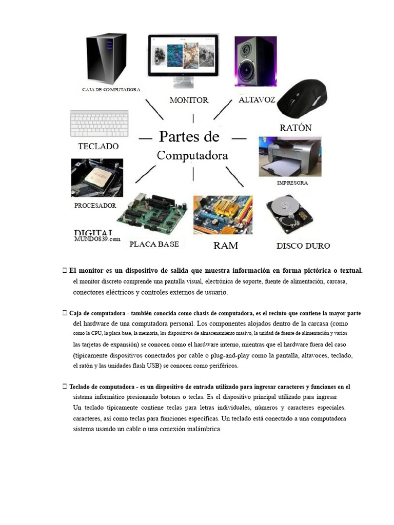 Partes de La Computadora y Su Significado | PDF | Hardware de la ...