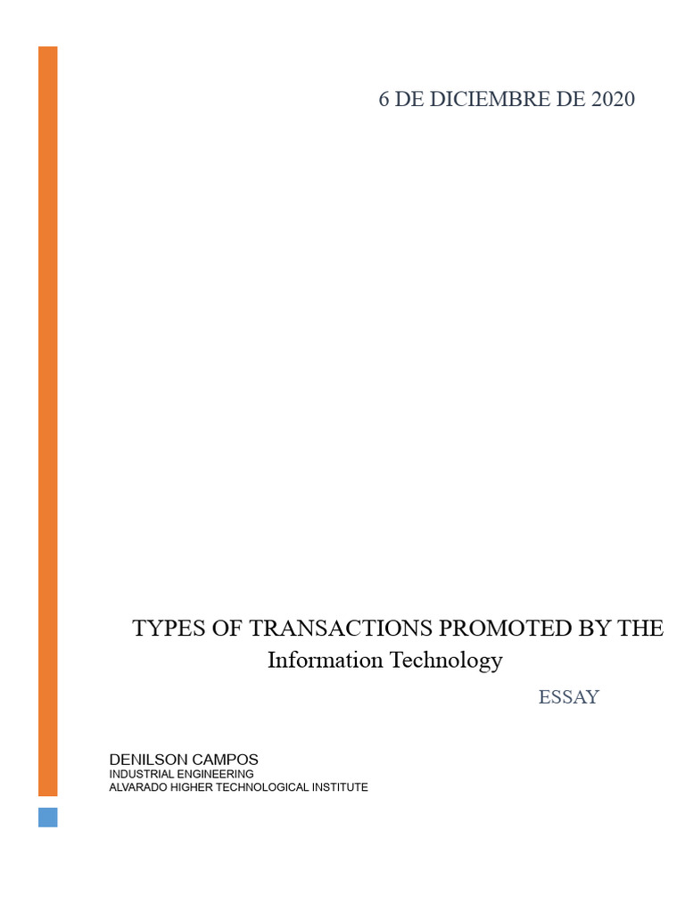 Information Technology Transaction Types | PDF | Information Technology ...
