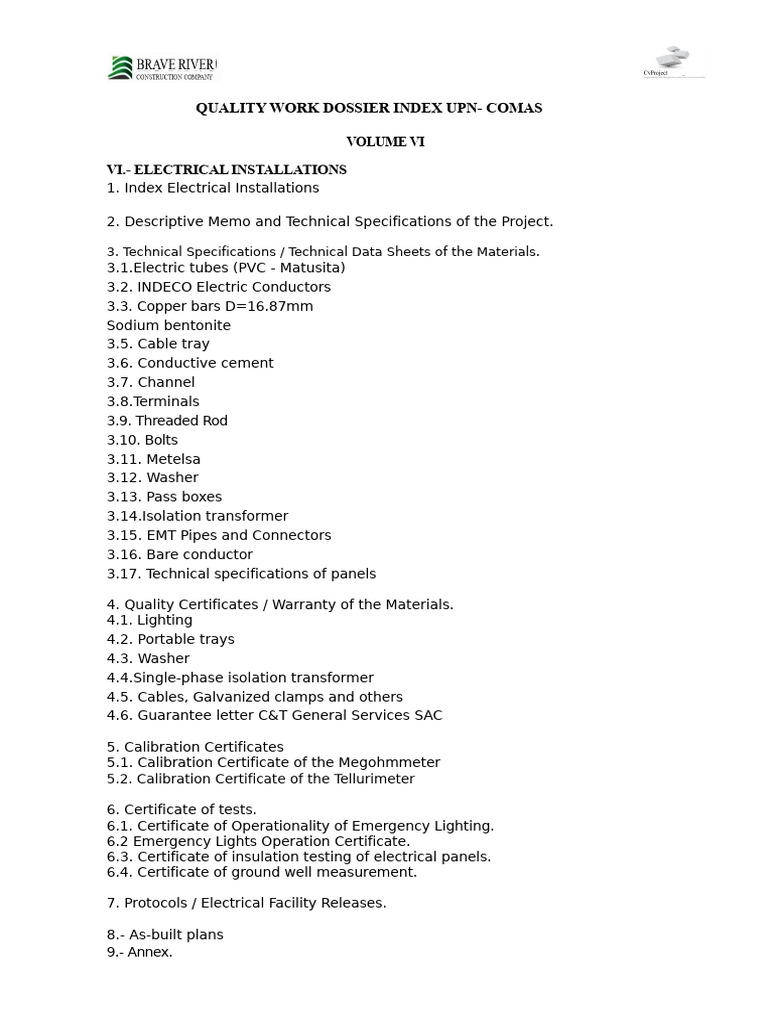 Electrical Installations Quality Index | PDF