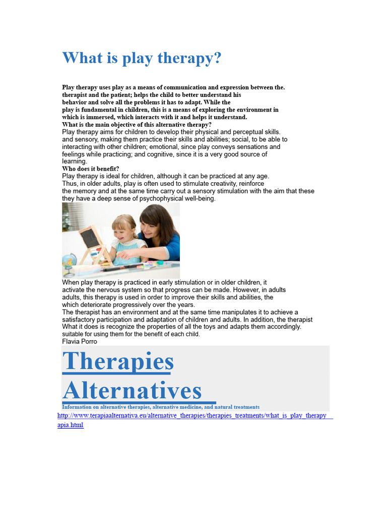 What Is Play Therapy? | PDF | Psychotherapy | Play Therapy