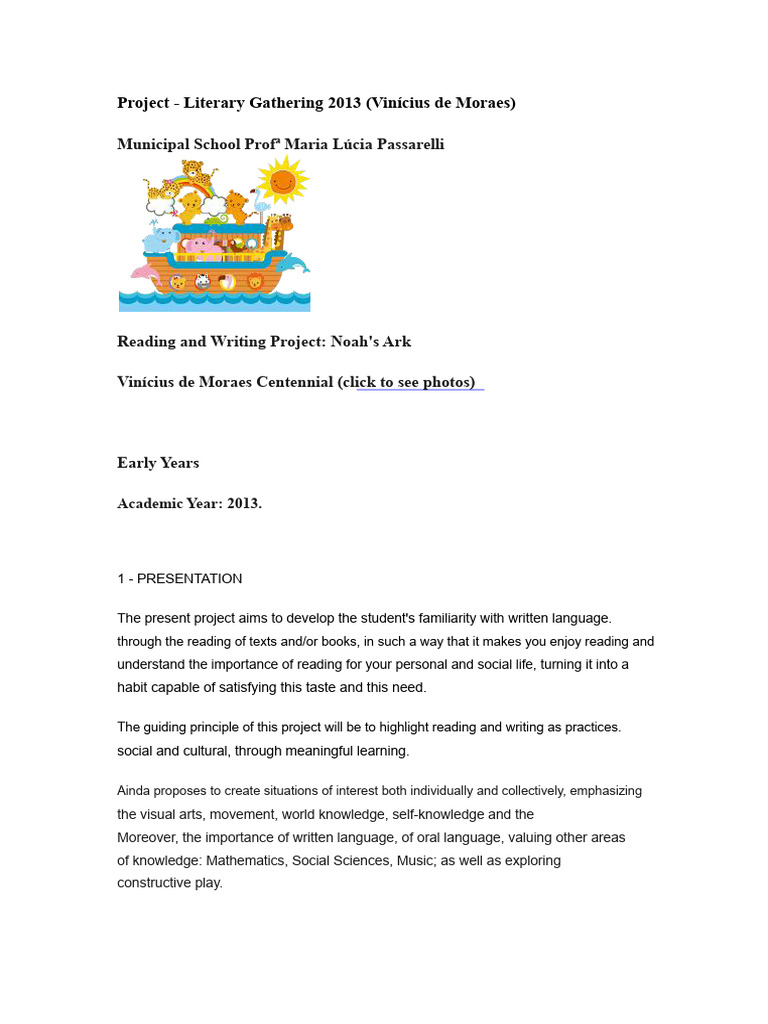 Literary Sarau Project For Educational Children | PDF | Poetry | Knowledge