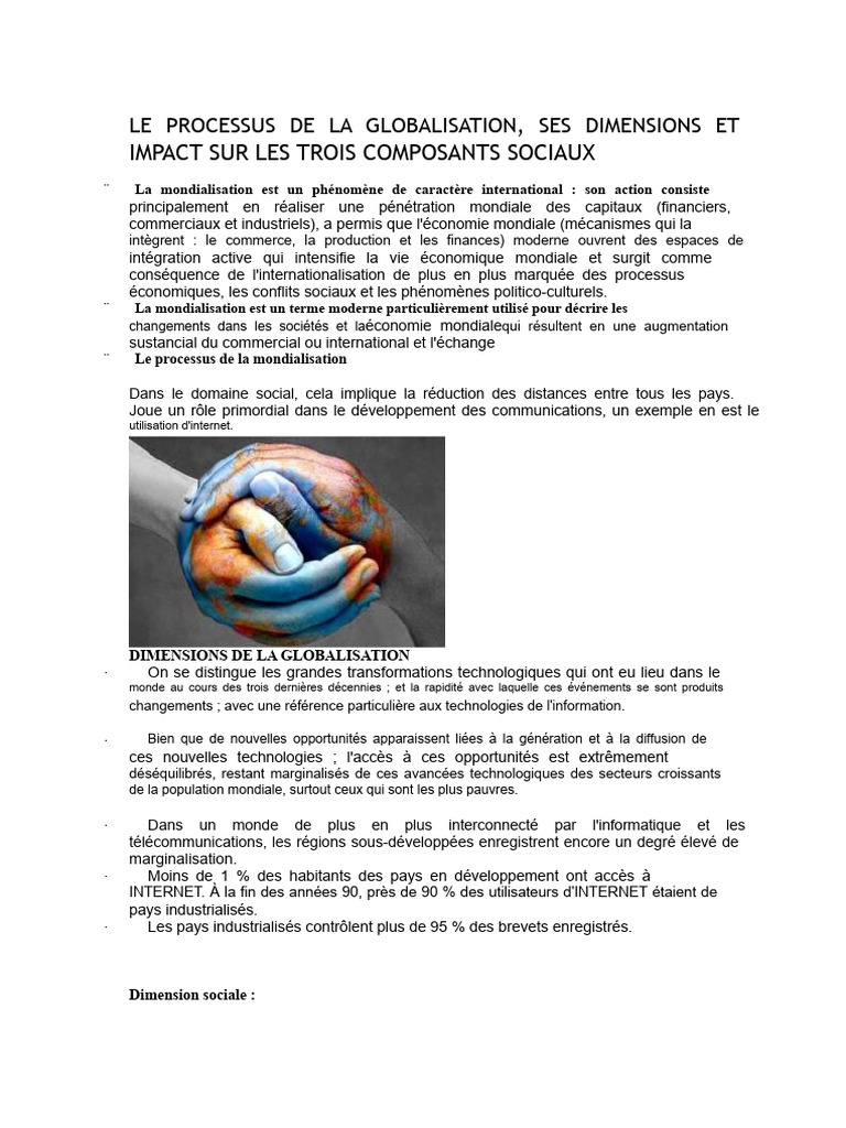 Impact de la Mondialisation sur la Société | PDF | Globalisation | Économie