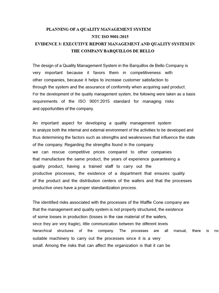 AA1-Ev.3 Executive Report | PDF | Quality Management | Quality ...