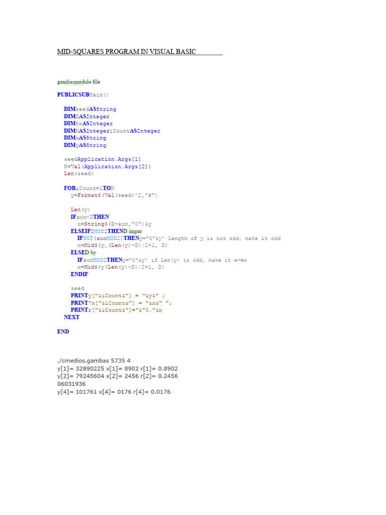 Program of The Mean Squares | PDF | Computer Programming | Software ...