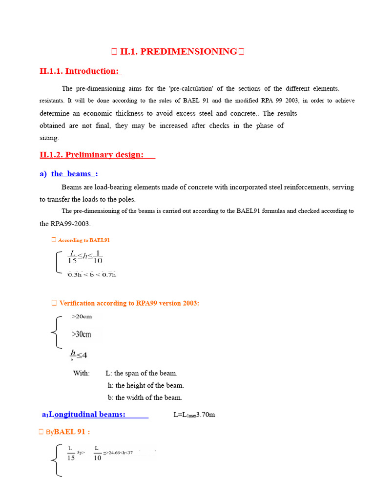 Pre-Dimensioning and Load Evaluation Guide | PDF | Beam (Structure ...
