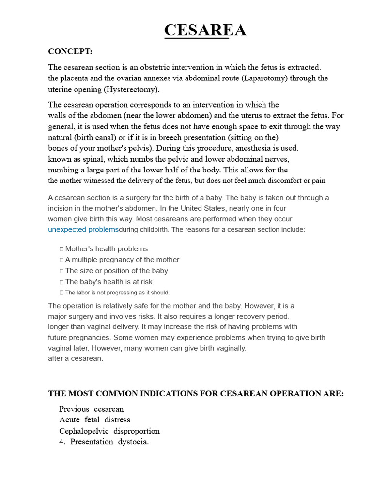 César. Surgical Technique | PDF | Childbirth | Caesarean Section