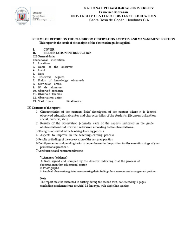 Observation Report Format | PDF