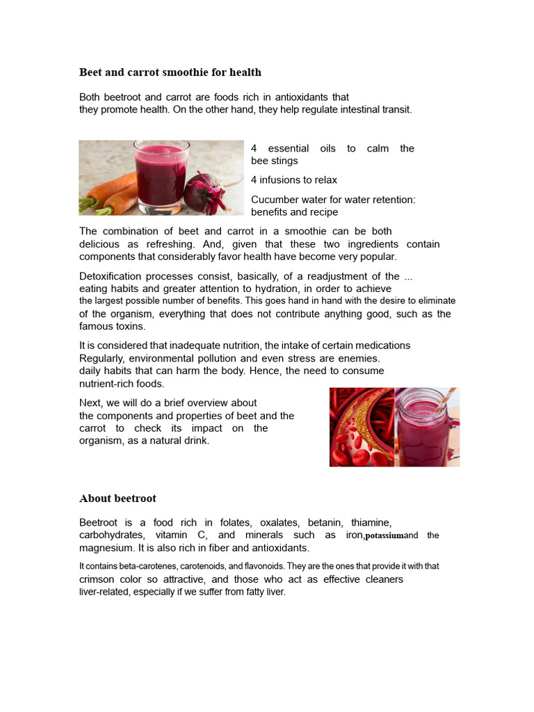 Theoretical Framework (Beetroot and Carrot Smoothie) | PDF | Beetroot ...