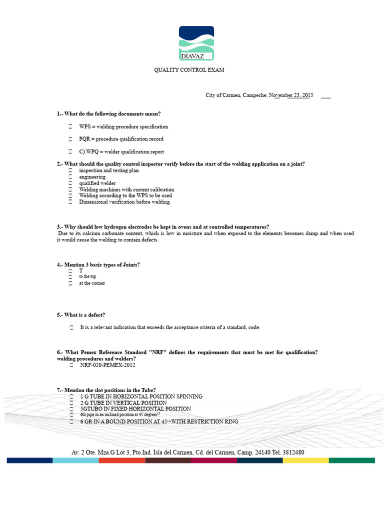 Quality Control in Welding Procedures | PDF | Welding | Construction