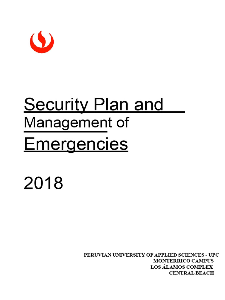Security and Emergency Management Plan Campus MONTERRICO | PDF ...